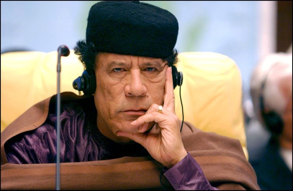 Former Libyan leader Muammar Gaddafi. 